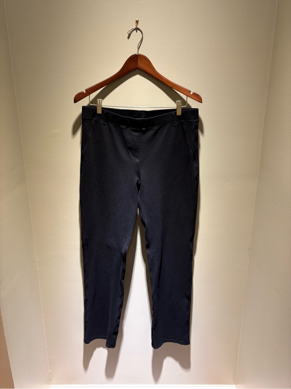 Quince Black Ponte Knit Pull-On Pants — Size L